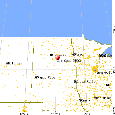 Napoleon, ND (58561) map from a distance