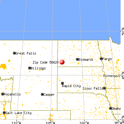 Amidon, ND (58620) map from a distance