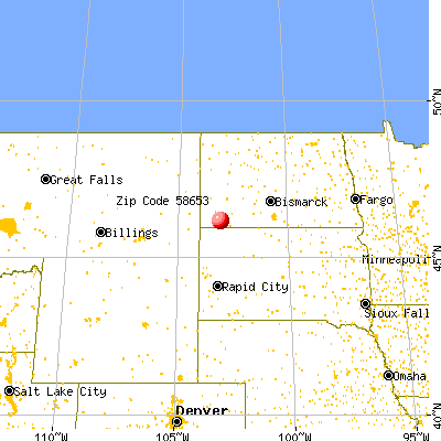 Gascoyne, ND (58653) map from a distance