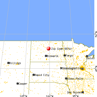 Anamoose, ND (58710) map from a distance