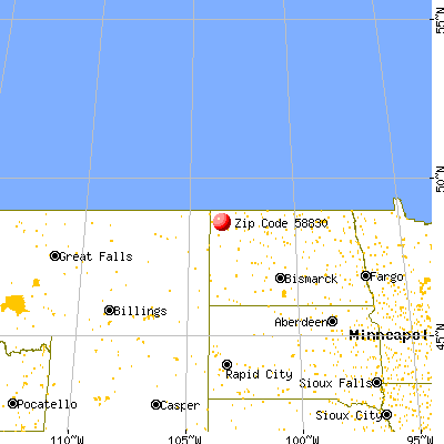 Alamo, ND (58830) map from a distance