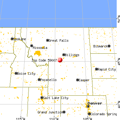 Bearcreek, MT (59007) map from a distance