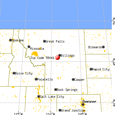 Joliet, MT (59041) map from a distance