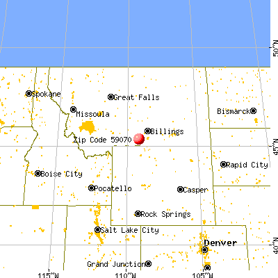 Roberts, MT (59070) map from a distance
