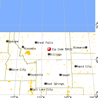 Klein, MT (59072) map from a distance