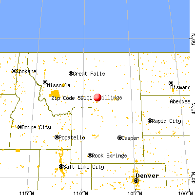 Lockwood, MT (59101) map from a distance