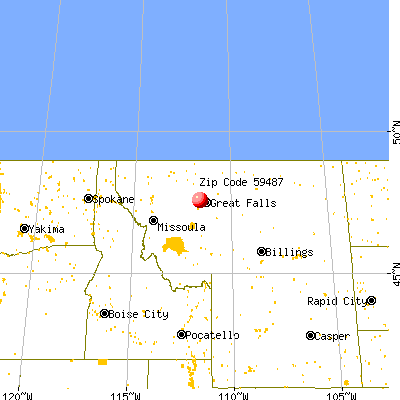 Vaughn, MT (59487) map from a distance