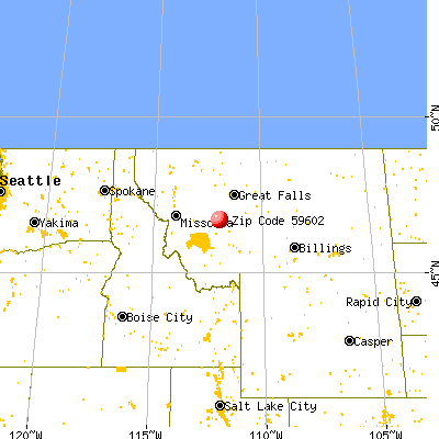 Helena Valley Northeast, MT (59602) map from a distance