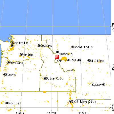 Hamilton, MT (59840) map from a distance