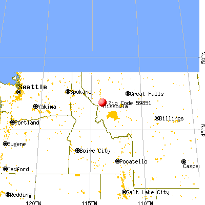 Bonner-West Riverside, MT (59851) map from a distance