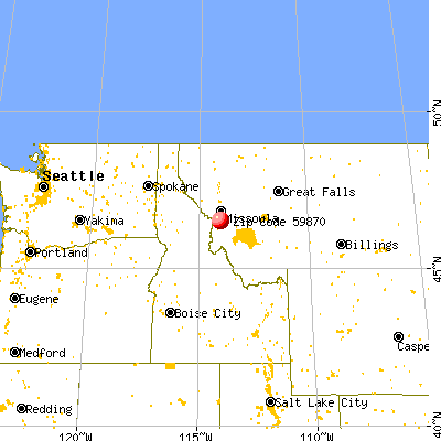 Stevensville, MT (59870) map from a distance