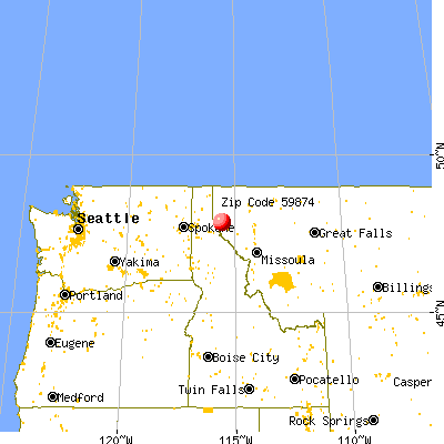 Trout Creek, MT (59874) map from a distance