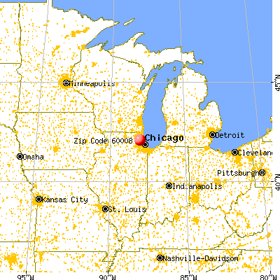 Rolling Meadows, IL (60008) map from a distance