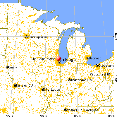 North Chicago, IL (60088) map from a distance