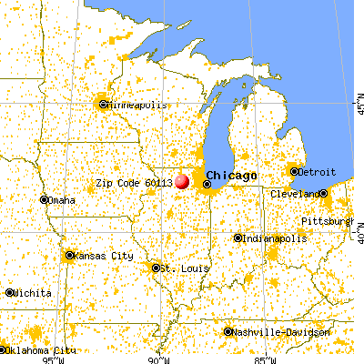 Creston, IL (60113) map from a distance