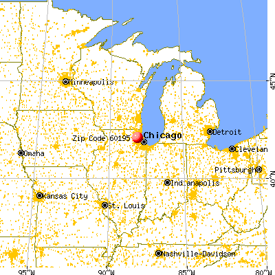 Schaumburg, IL (60195) map from a distance