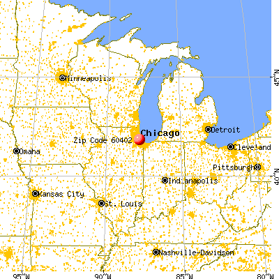 Berwyn, IL (60402) map from a distance