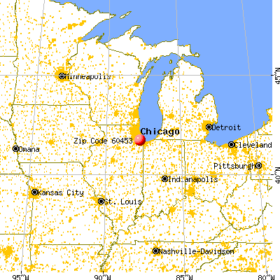 Oak Lawn, IL (60453) map from a distance