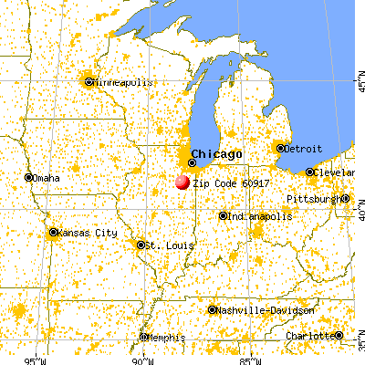 Buckingham, IL (60917) map from a distance