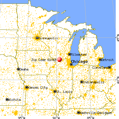 Dakota, IL (61018) map from a distance