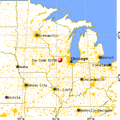 Mount Morris, IL (61054) map from a distance