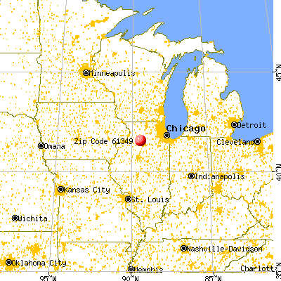 Ohio, IL (61349) map from a distance