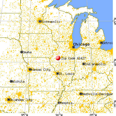 Cuba, IL (61427) map from a distance