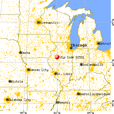 Farmington, IL (61531) map from a distance