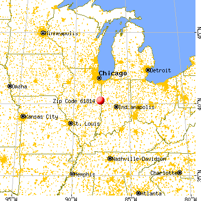 Bismarck, IL (61814) map from a distance