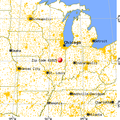 Bondville, IL (61815) map from a distance