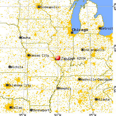 Glen Carbon, IL (62034) map from a distance
