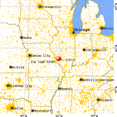 Granite City, IL (62040) map from a distance