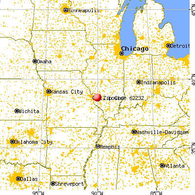 Caseyville, IL (62232) map from a distance