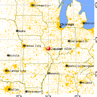Collinsville, IL (62234) map from a distance