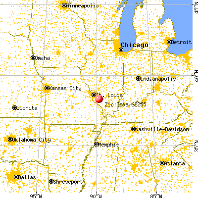 Lenzburg, IL (62255) map from a distance