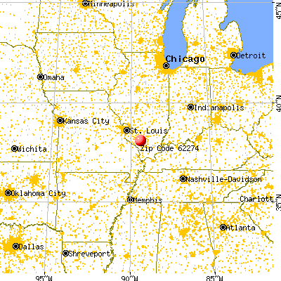 Pinckneyville, IL (62274) map from a distance