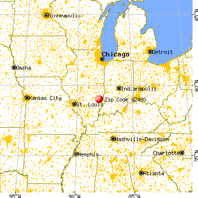 Willow Hill, IL (62480) map from a distance