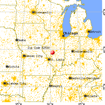 Divernon, IL (62530) map from a distance
