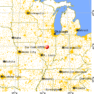 Illiopolis, IL (62539) map from a distance