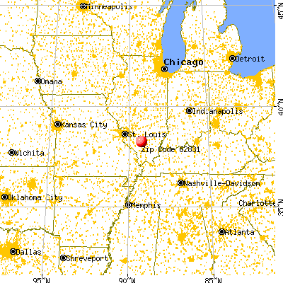 Du Bois, IL (62831) map from a distance