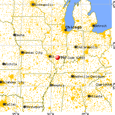 Walnut Hill, IL (62893) map from a distance
