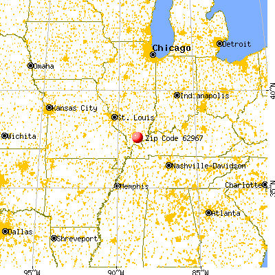 New Burnside, IL (62967) map from a distance