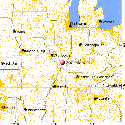 Pittsburg, IL (62974) map from a distance