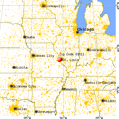 Ballwin, MO (63011) map from a distance