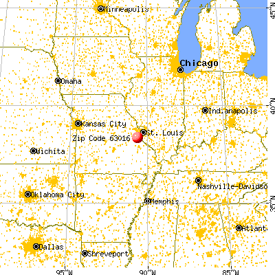 Cedar Hill, MO (63016) map from a distance