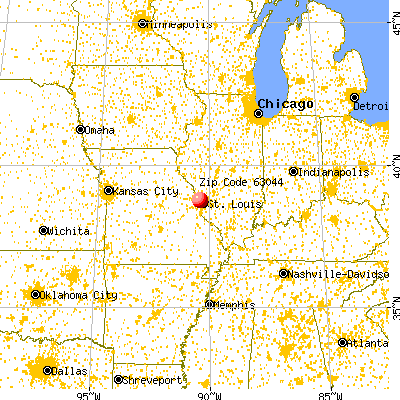 Bridgeton, MO (63044) map from a distance