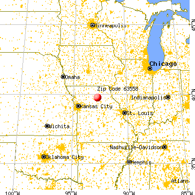 New Cambria, MO (63558) map from a distance
