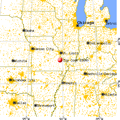Farmington, MO (63640) map from a distance