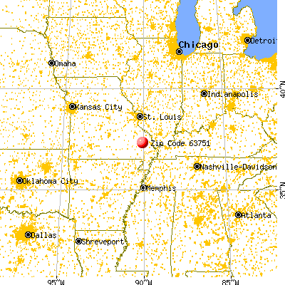 Glen Allen, MO (63751) map from a distance