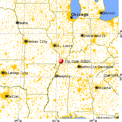 Anniston, MO (63820) map from a distance